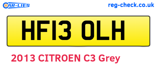 HF13OLH are the vehicle registration plates.