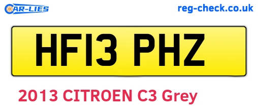 HF13PHZ are the vehicle registration plates.