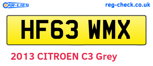 HF63WMX are the vehicle registration plates.