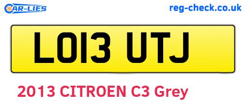 LO13UTJ are the vehicle registration plates.