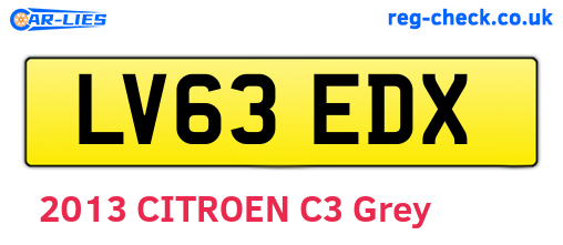 LV63EDX are the vehicle registration plates.