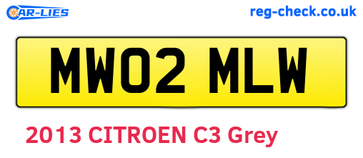 MW02MLW are the vehicle registration plates.