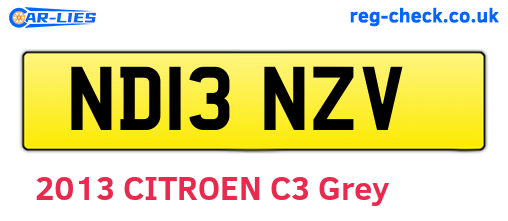 ND13NZV are the vehicle registration plates.