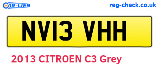 NV13VHH are the vehicle registration plates.