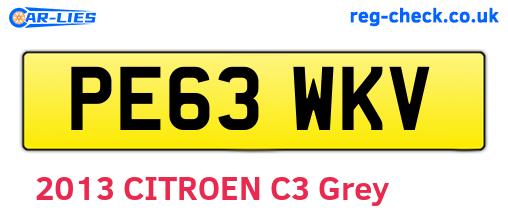 PE63WKV are the vehicle registration plates.