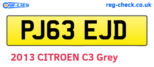 PJ63EJD are the vehicle registration plates.