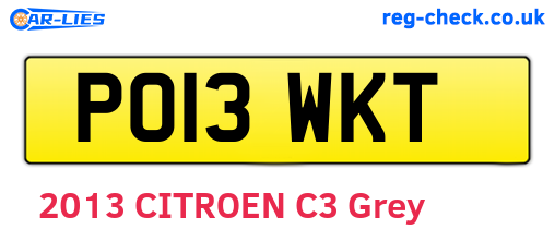 PO13WKT are the vehicle registration plates.
