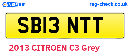 SB13NTT are the vehicle registration plates.