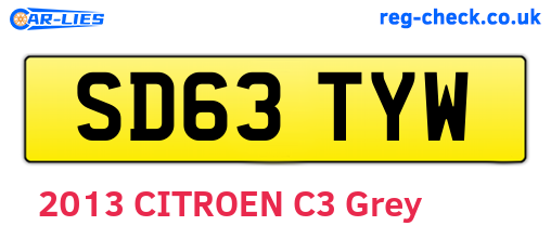SD63TYW are the vehicle registration plates.
