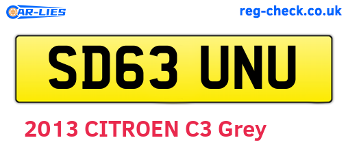 SD63UNU are the vehicle registration plates.