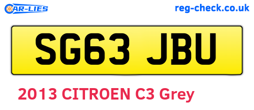 SG63JBU are the vehicle registration plates.