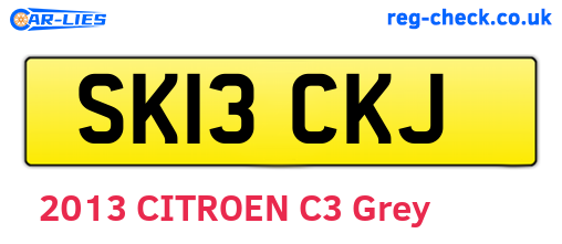 SK13CKJ are the vehicle registration plates.