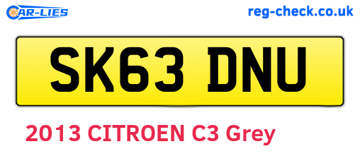 SK63DNU are the vehicle registration plates.