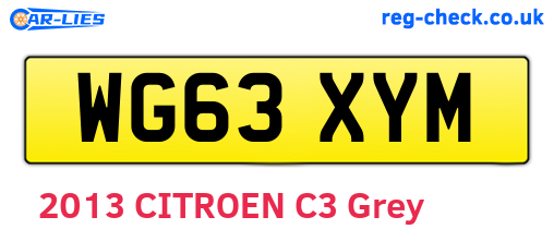 WG63XYM are the vehicle registration plates.