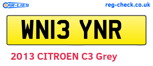 WN13YNR are the vehicle registration plates.