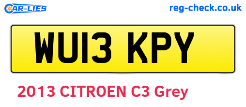 WU13KPY are the vehicle registration plates.