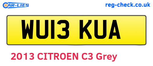WU13KUA are the vehicle registration plates.