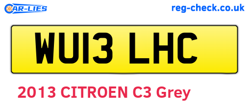 WU13LHC are the vehicle registration plates.