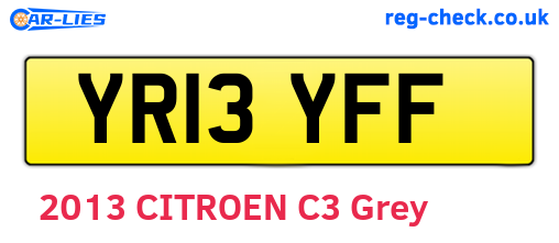 YR13YFF are the vehicle registration plates.