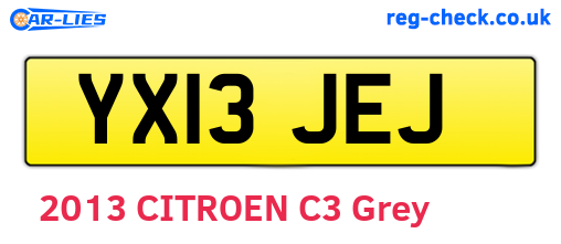 YX13JEJ are the vehicle registration plates.