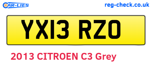 YX13RZO are the vehicle registration plates.