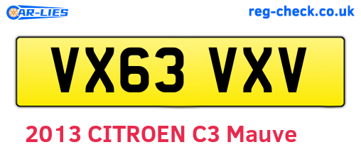 VX63VXV are the vehicle registration plates.