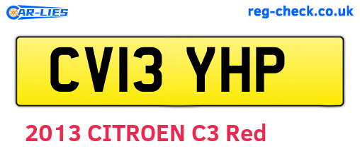 CV13YHP are the vehicle registration plates.