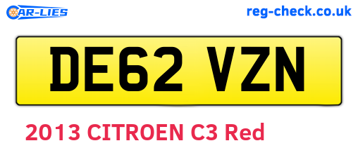 DE62VZN are the vehicle registration plates.