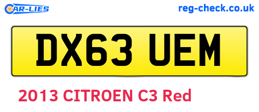 DX63UEM are the vehicle registration plates.