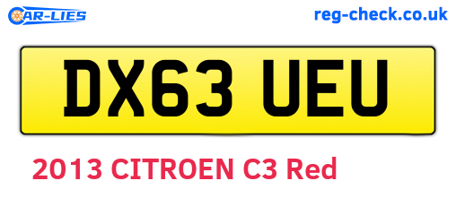 DX63UEU are the vehicle registration plates.