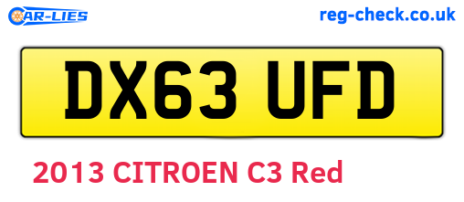 DX63UFD are the vehicle registration plates.