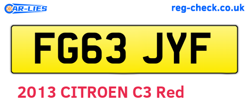 FG63JYF are the vehicle registration plates.