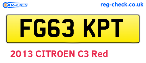 FG63KPT are the vehicle registration plates.