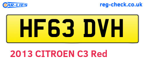 HF63DVH are the vehicle registration plates.