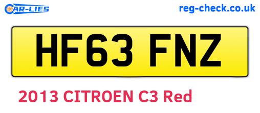 HF63FNZ are the vehicle registration plates.