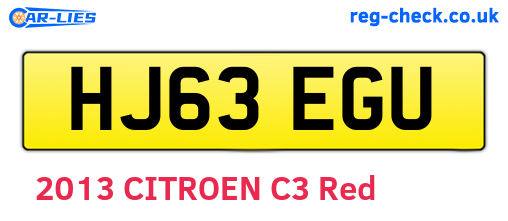 HJ63EGU are the vehicle registration plates.