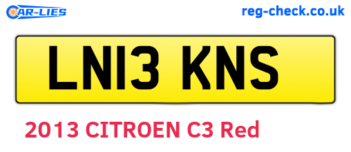 LN13KNS are the vehicle registration plates.
