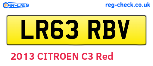 LR63RBV are the vehicle registration plates.