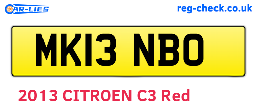 MK13NBO are the vehicle registration plates.