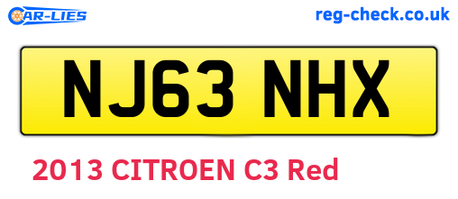 NJ63NHX are the vehicle registration plates.