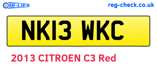 NK13WKC are the vehicle registration plates.