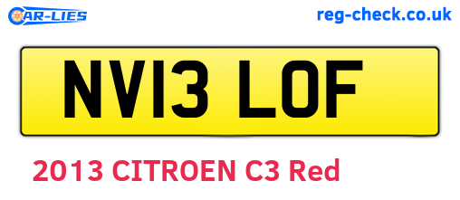 NV13LOF are the vehicle registration plates.