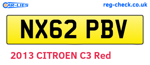 NX62PBV are the vehicle registration plates.