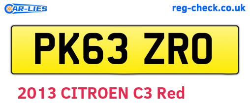 PK63ZRO are the vehicle registration plates.