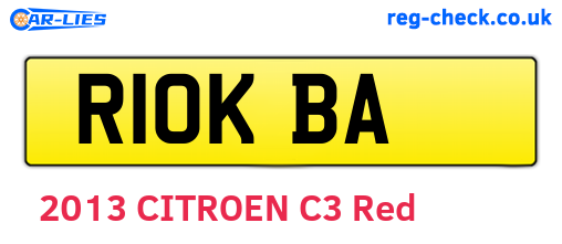 R10KBA are the vehicle registration plates.