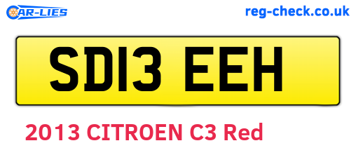 SD13EEH are the vehicle registration plates.