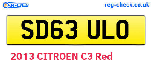 SD63ULO are the vehicle registration plates.