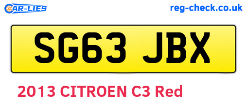 SG63JBX are the vehicle registration plates.