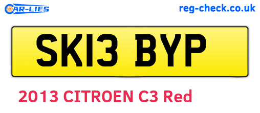 SK13BYP are the vehicle registration plates.