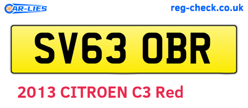 SV63OBR are the vehicle registration plates.
